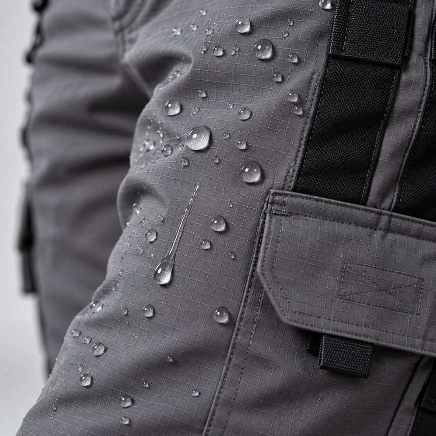 Gris – Gouttes d'eau sur le tissu ripstop